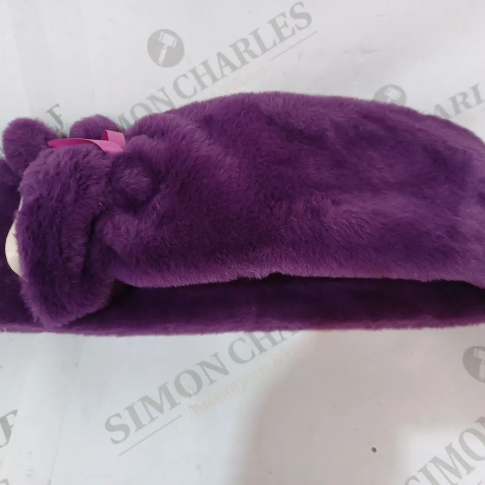 BOXED LONG PLUSH HOT WATER BOTTLE IN PURPLE