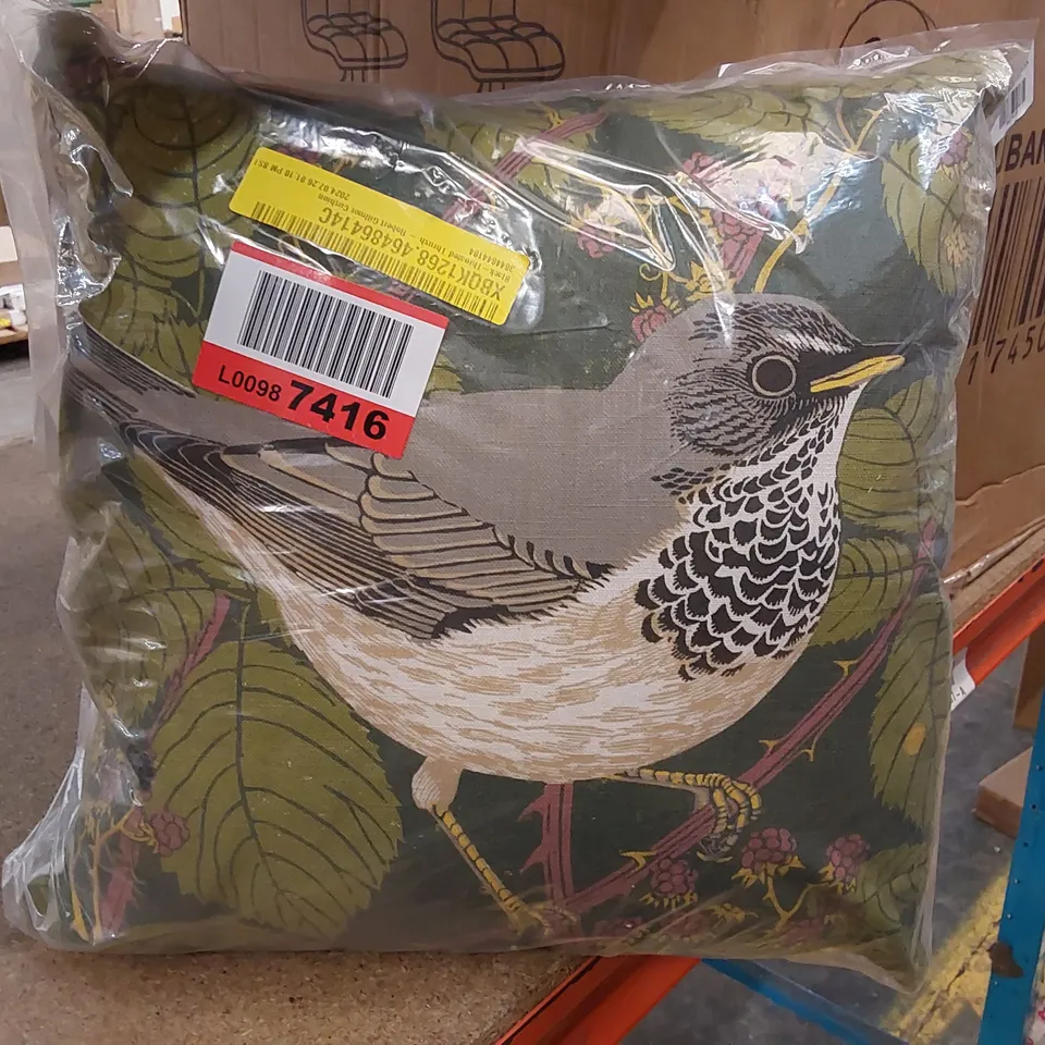BAGGED BLACK-THROATED THRUSH - ROBERT GILLMOR THROW CUSHION (1 ITEM)
