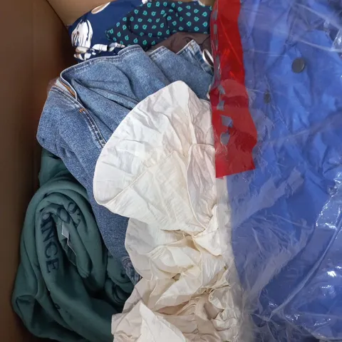 APPROXIMATELY 25 ASSORTED CLOTHING PRODUCTS IN VARIOUS STYLES & SIZES