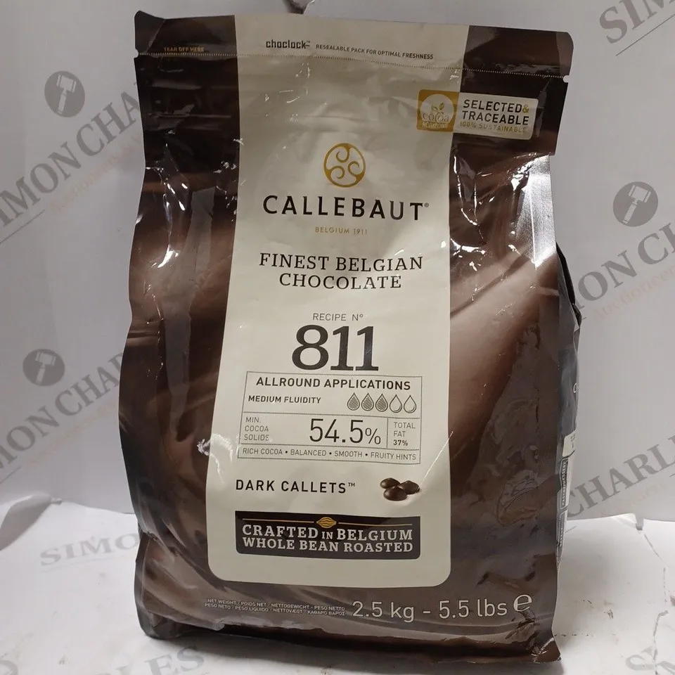 CALLEBAUT FINEST BELGIAN CHOCOLATE DARK CALLETS 2.5KG