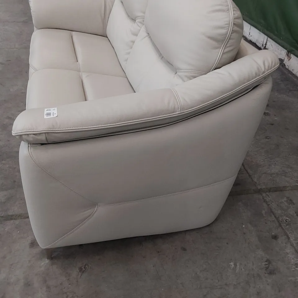 QUALITY BRITISH DESIGNER G PLAN JACKSON THREE SEATER SOFA OXFORD CHALK LEATHER