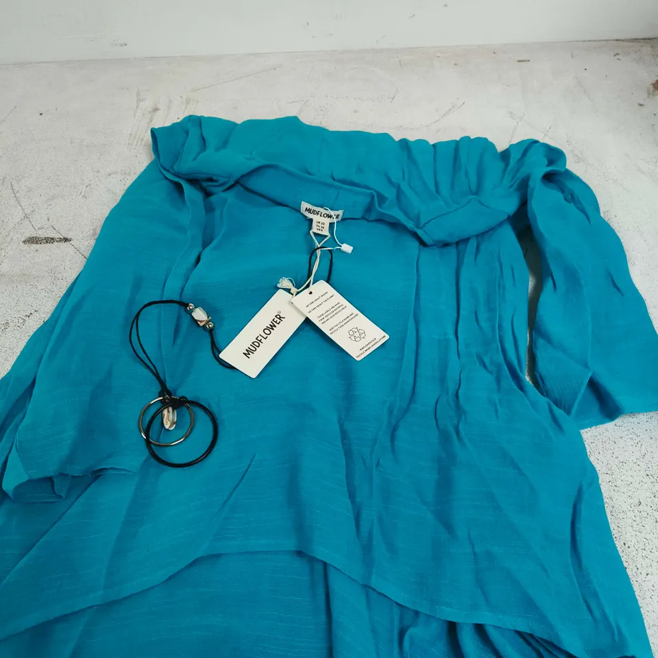 MUDFLOWER TURQUOISE WOMEN'S TOP UK 10