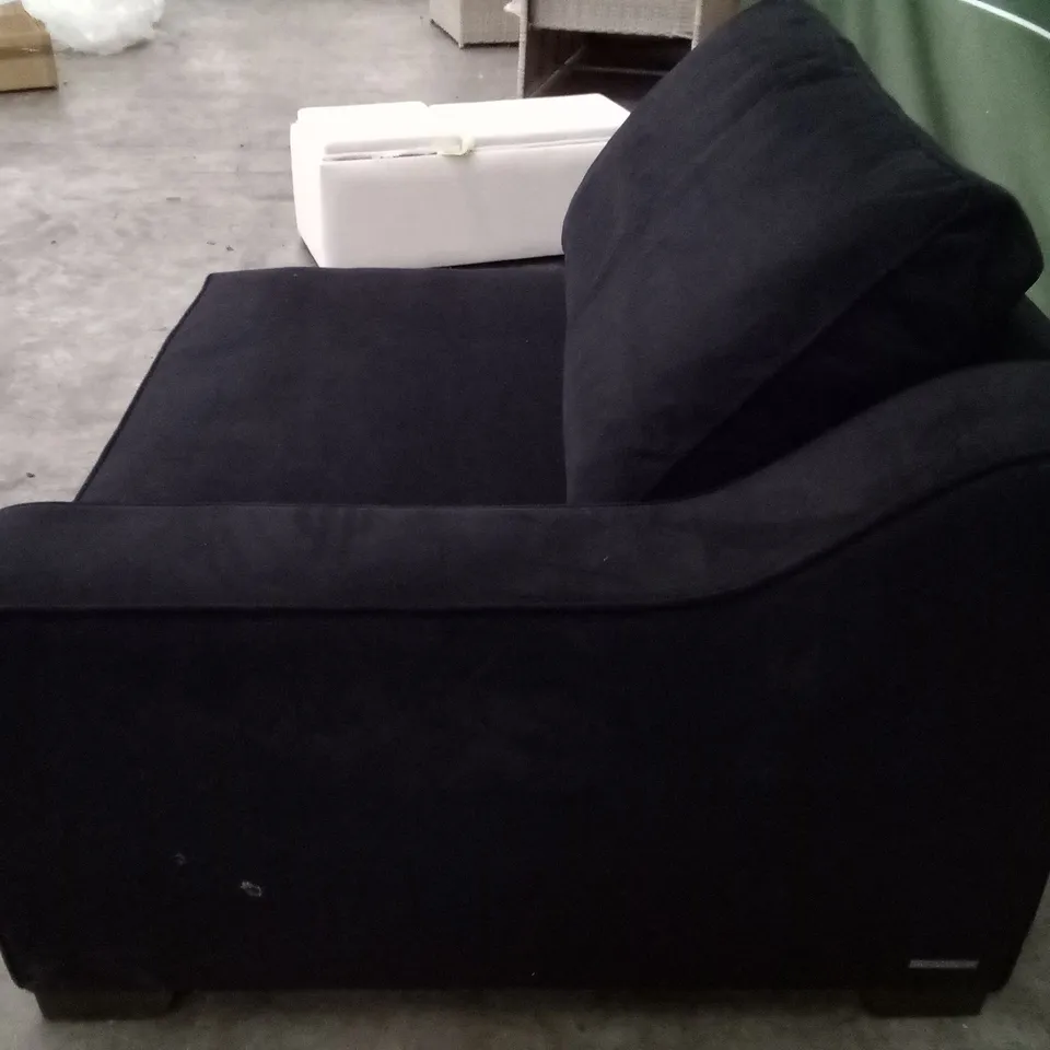 QUALITY THE LOUNGE CO DESIGNER RHF SECTION SOFA - BLACK FABRIC 