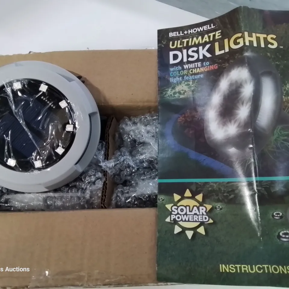 BOXED BELL & HOWELL DUAL FUNCTION SET OF 6 10 LED ULTIMATE DISK LIGHTS IN GREY