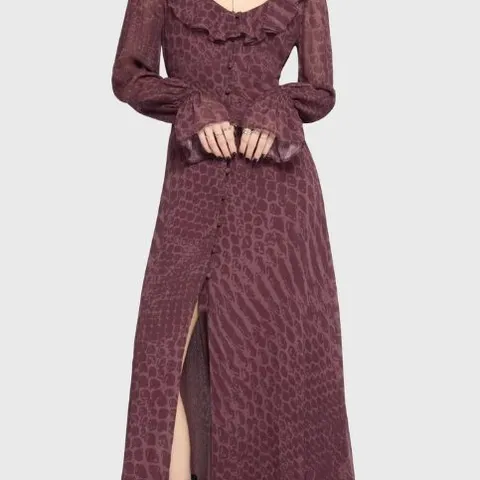 FIVE BRAND NEW GAIA ADORNED RUFFLE MAXI DRESS SIZE MAY VARY