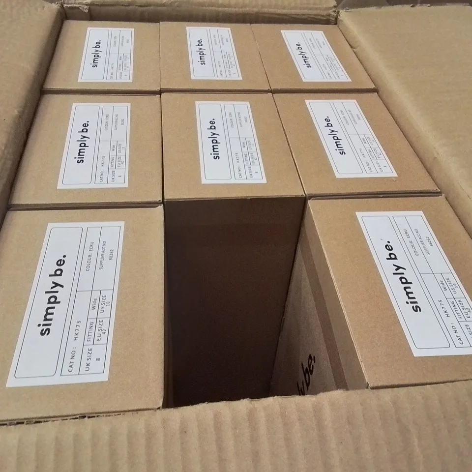 BOXED BRAND NEW APPROXIMATELY 9 SIMPLY BE BROOK EX WIDE SHOES SIZE 8 ECRU 