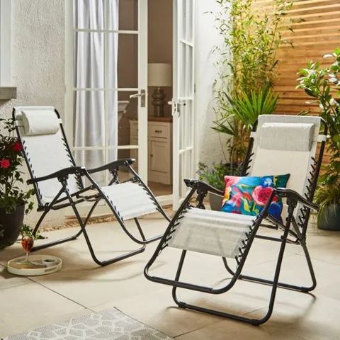 PAIR OF GREY GRAVITY CHAIRS