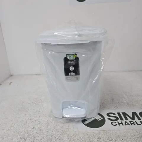 OCULUS 12 L PEDAL DUSTBIN – WHITE (POLY TIME)