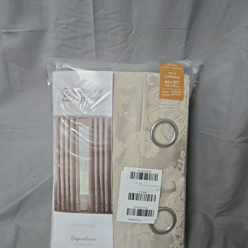 CATHERINE LANSFIELD SIGNATURE COLLECTION CURTAINS – PAIR, 66X90IN (168X229CM) –