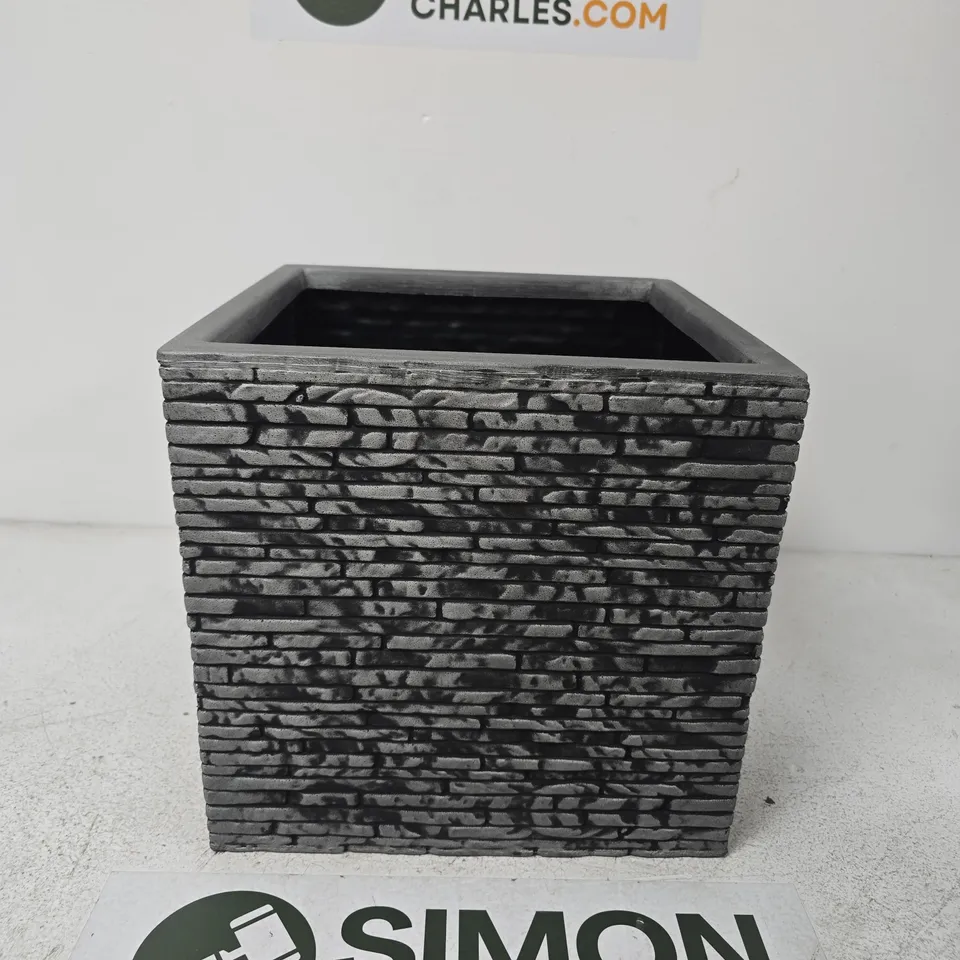 SMALL 32CM SQUARE SLATE PLANTER
