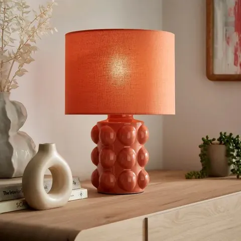 BOXED BOBBLE TABLE LAMP RED