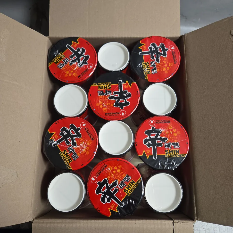 BOX OF 12 NONGSHIM INSTANT SHIN CUP NOODLE SOUP