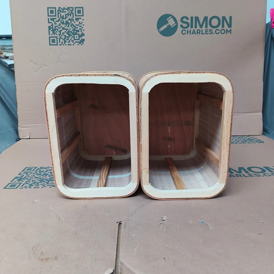 2 X WOOD BASKETS/BINS FOR HOME AND GARDEN 