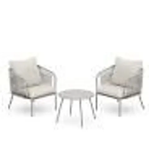 GARDEN STORIES ROPE 2 CHAIRS & TABLE BISTRO SET