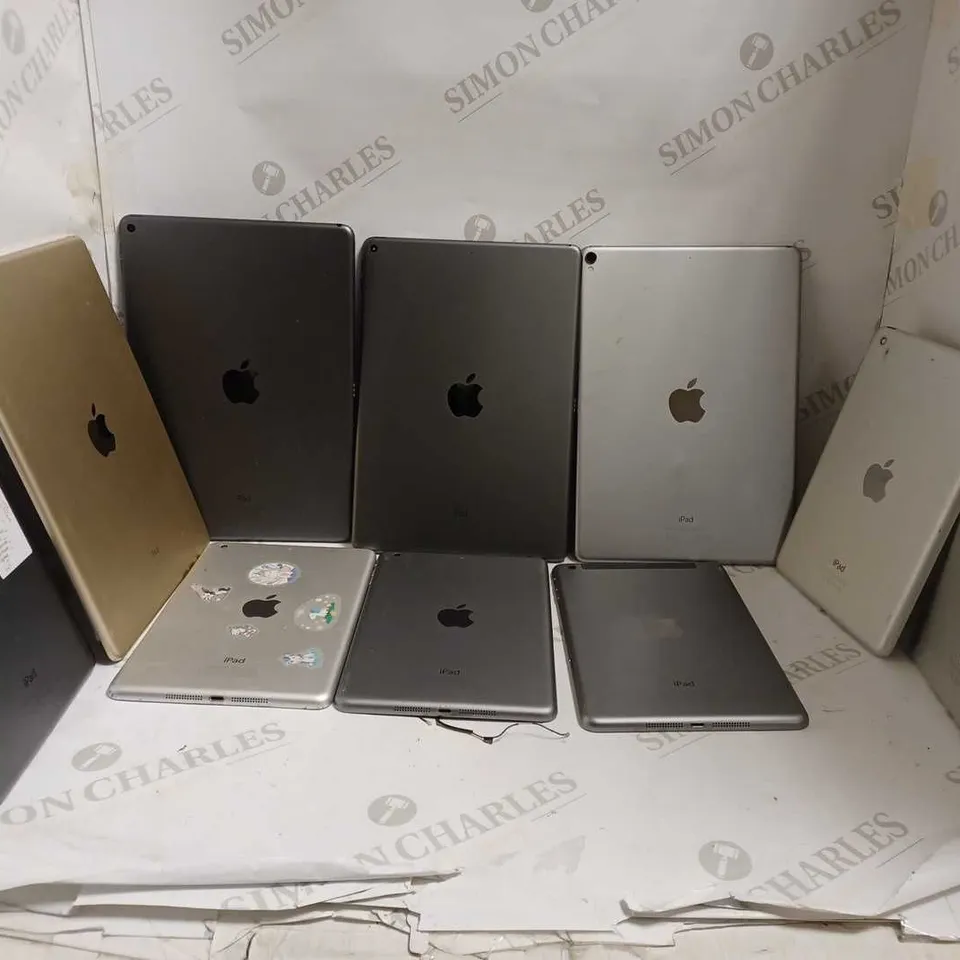 LOT OF 10 APPLE IPAD HARD SHELL CASES FOR VARYING MODELS TO INCLUDE A1489, A1490, A2152, ETC