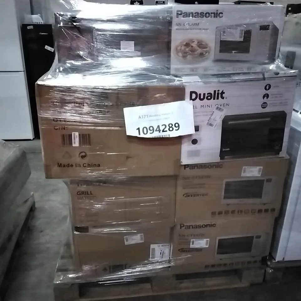 PALLET OF APPROXIMATELY 16 UNPROCESSED RAW RETURN MICROWAVES AND OVENS TO INCLUDE;