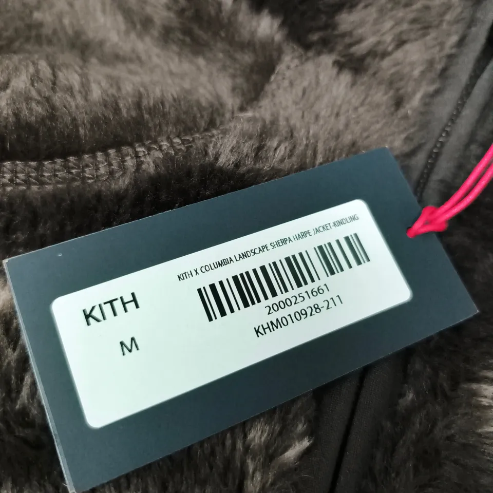KITH X COLUMBIA SHERPA JACKET – BLACK/GREY FAUX FUR, SIZE M