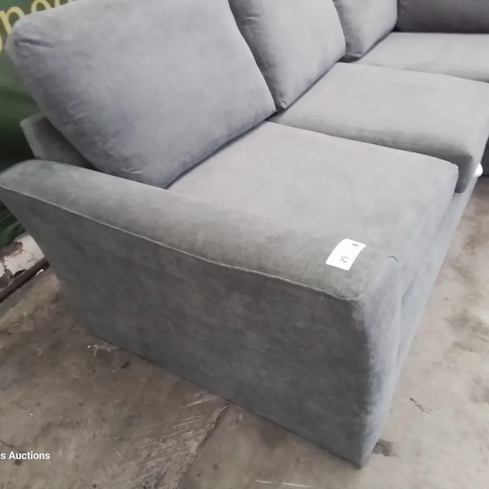DESIGNER CORNER SOFA GROUP & FOOTSTOOL GREY FABRIC