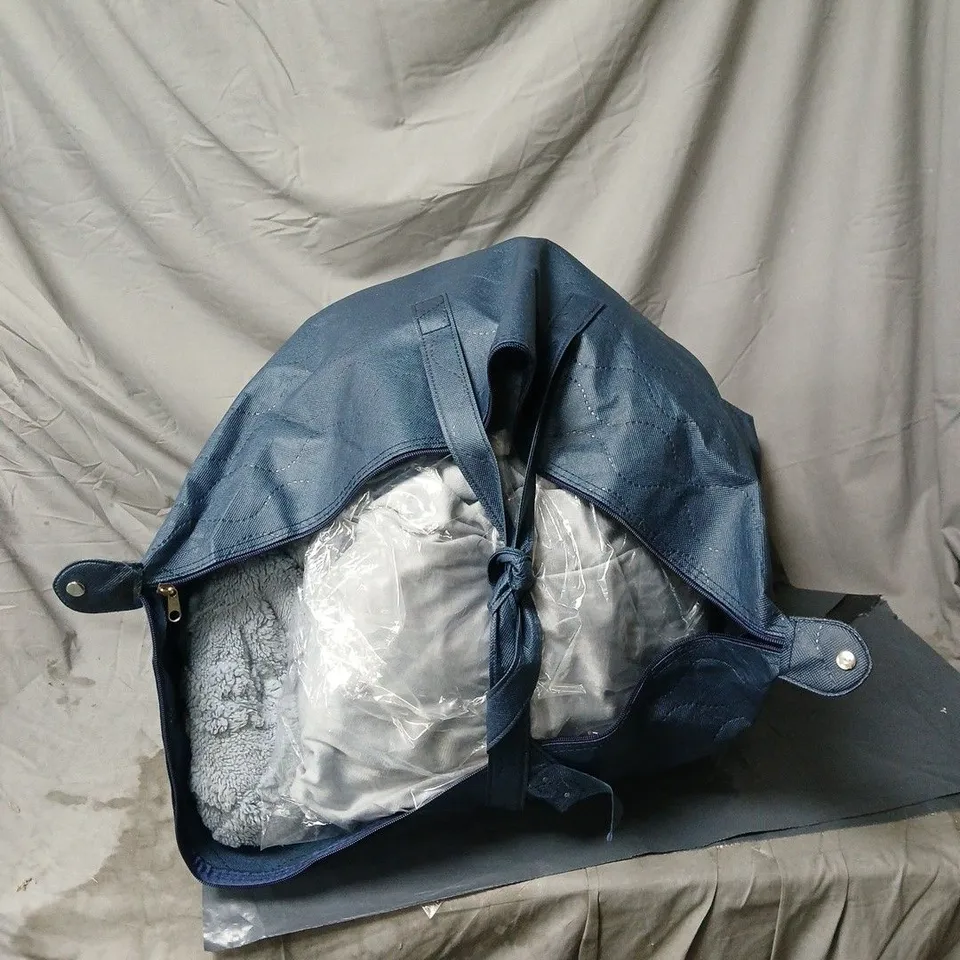 HUSH HAVEN BLUE BEDDING SET: BLANKET, PILLOW CASES, SHEET IN CARRY CASE