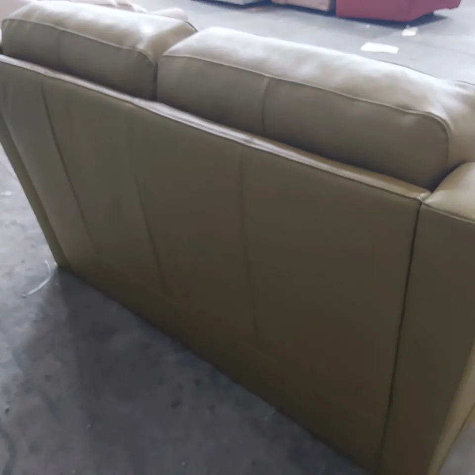 DESIGNER TWO SEATER SOFA MUSTARD LEATHER 