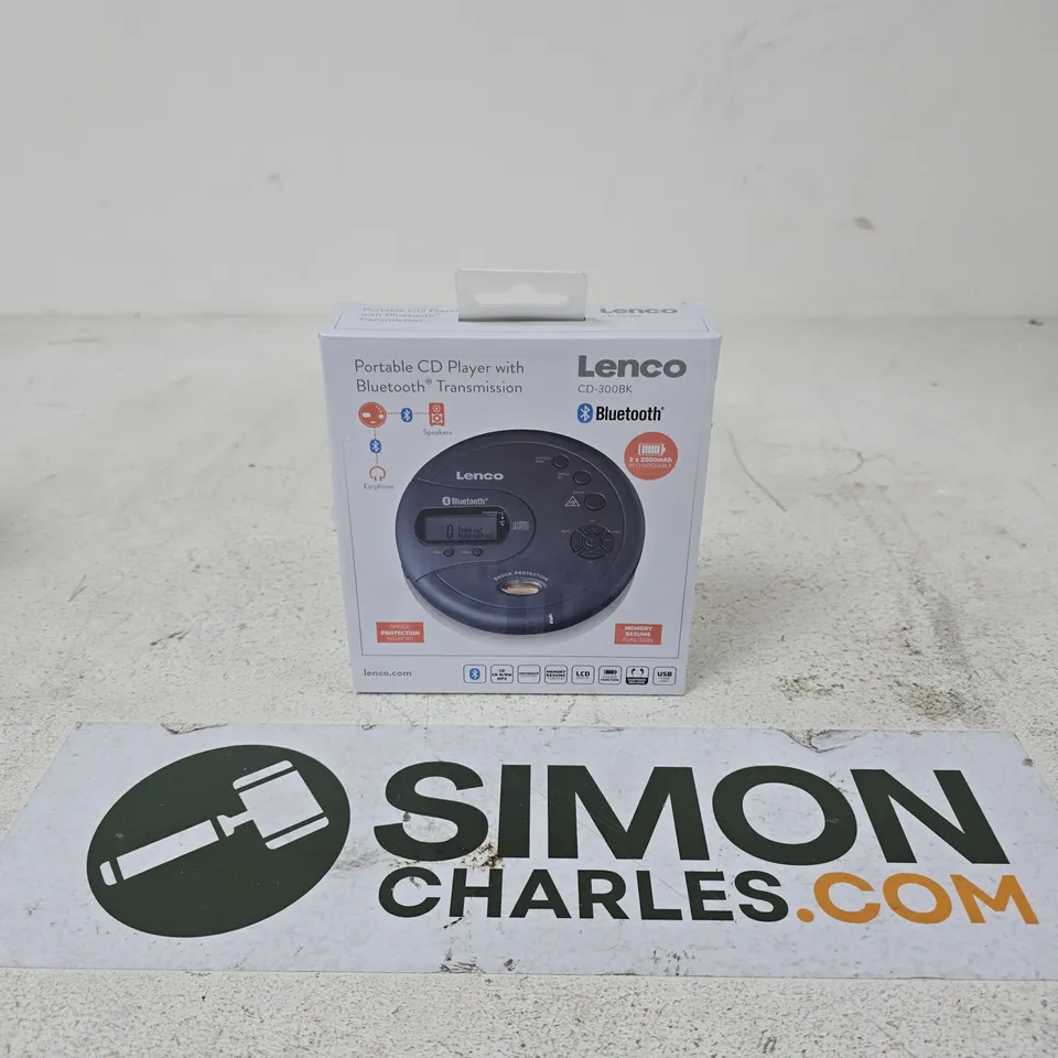 LENCO PORTABLE CD PLAYER WITH BLUETOOTH – CD-300BK (BOXED)