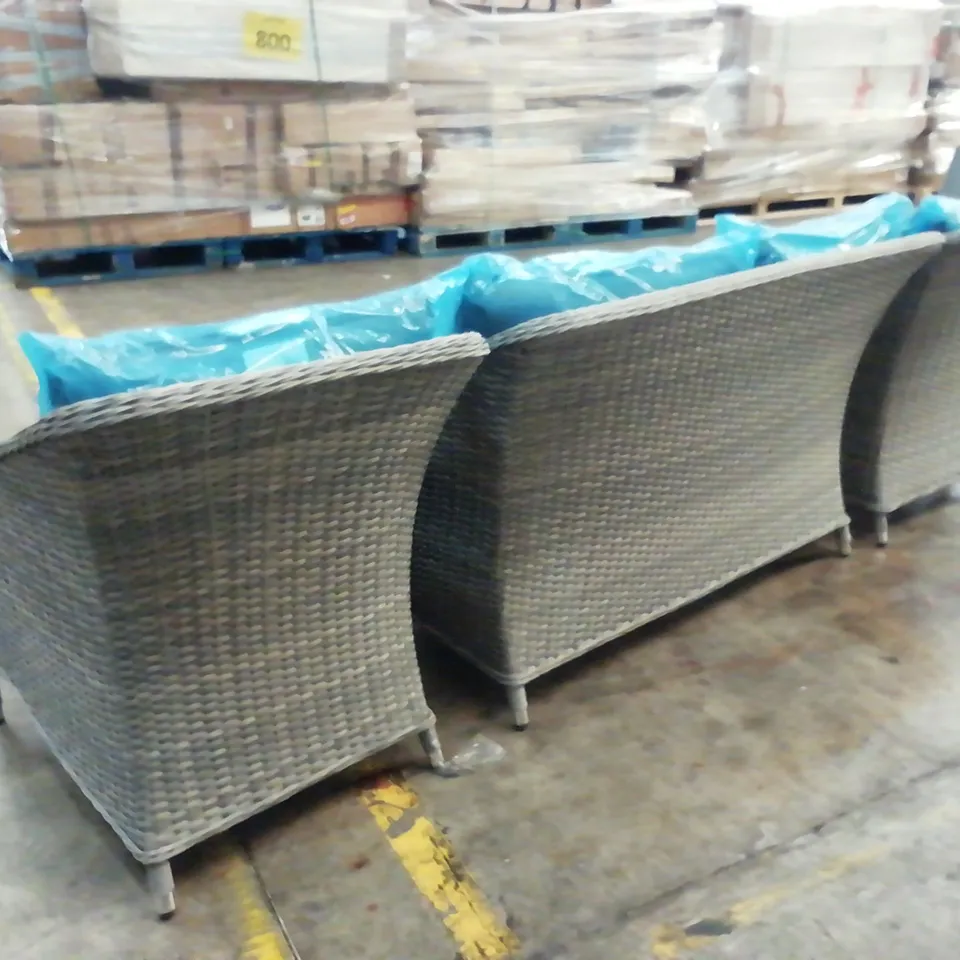 DESIGNER THREE PIECE GARDEN SET TO CONSIST OF TWO ARMCHAIRS AND A SOFA