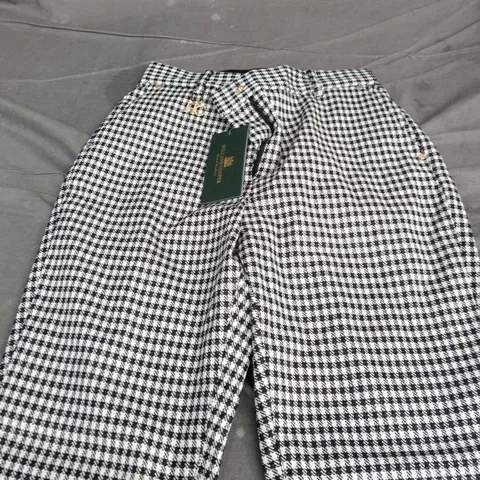 HOLLAND COOPER HOUNDSTOOTH WOOL-BLEND PANTS – UK 8