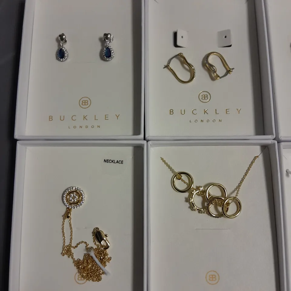 LOT OF 8 ASSORTED BOXED BUCKLEY LONDON JEWELLERY ITEMS