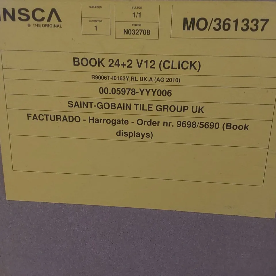 PALLET CONTAINING COMMERCIAL DISPLAY UNIT PARTS