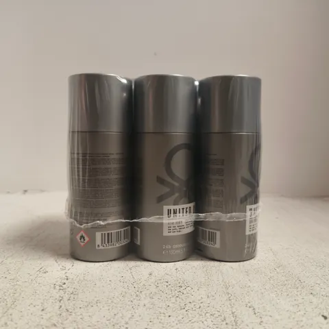 SET OF 6 BENETTON UNITED DREAMS AIM HIGH DEODORANT SPRAY (150ML)