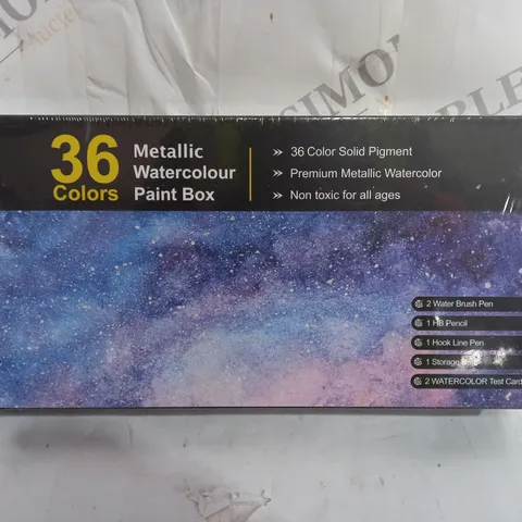 SEALED 36 COLOURS METALLIC WATERCOLOUR PAINT BOX