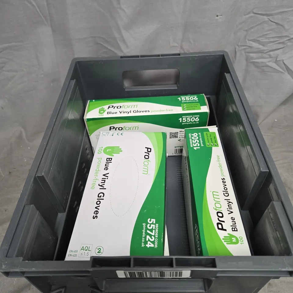 4 X PROFORM BLUE VINYL GLOVES POWDER-FREE – BOX OF 100