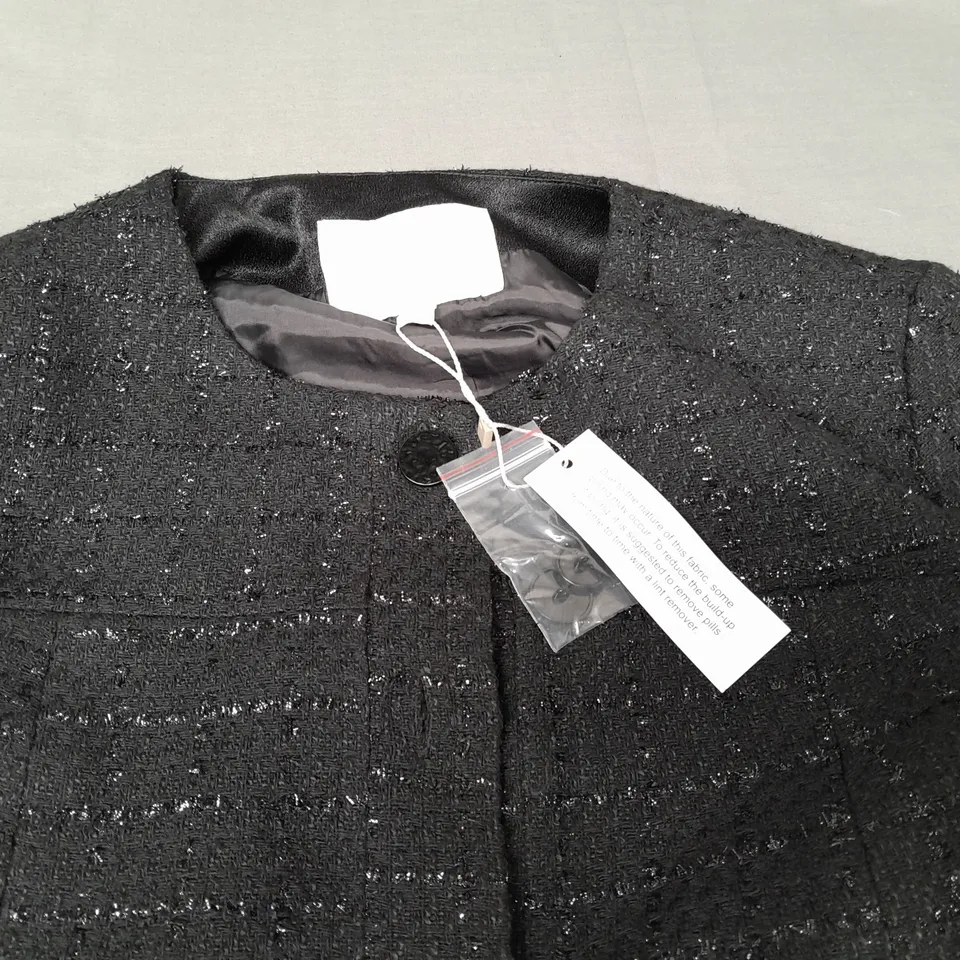 APRICOT TWEED JACKET IN BLACK - 10