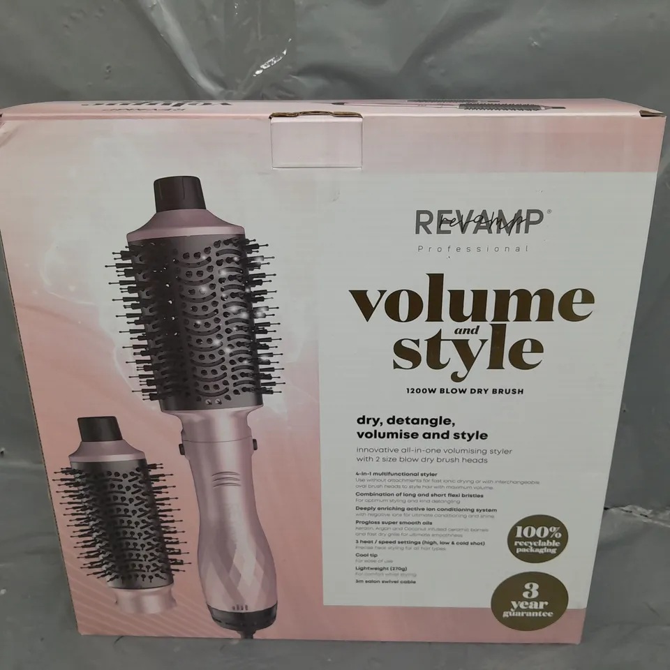 BOXED REVAMP PROFESSIONAL VOLUME AND STYLE 1200W BLOW DRY BRUSH 