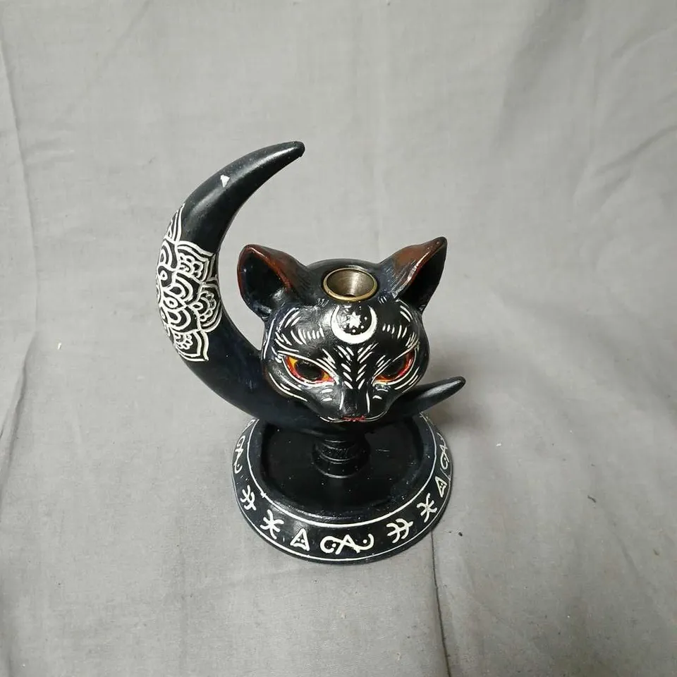 BLACK CAT MOON BACKFLOW INCENSE BURNER 