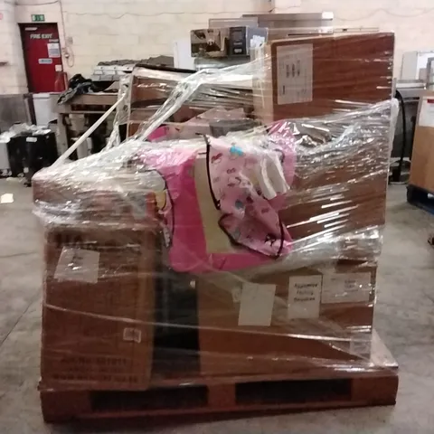 PALLET OF ASSORTED KITCHEN APPLIANCES AND OTHER ASSORTED ITEMS TO INCLUDE;BLENDER,CANOPY COOKER HOOD,ICE MACHINE,COFFEE MACHINE,ETC