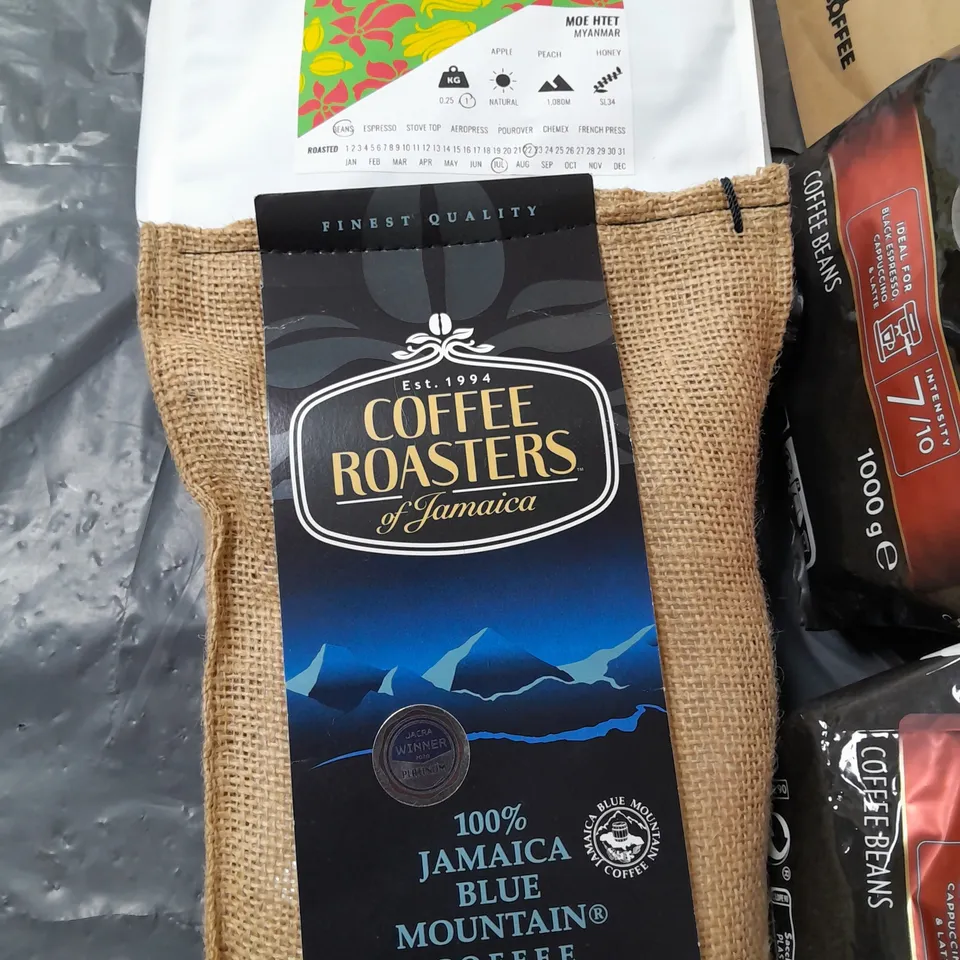 LOT OF 5 ASSORTED PACKS OF COFFEE INCLUDES LAVAZZA ESPRESSO AND THIRD WAVE BEANS