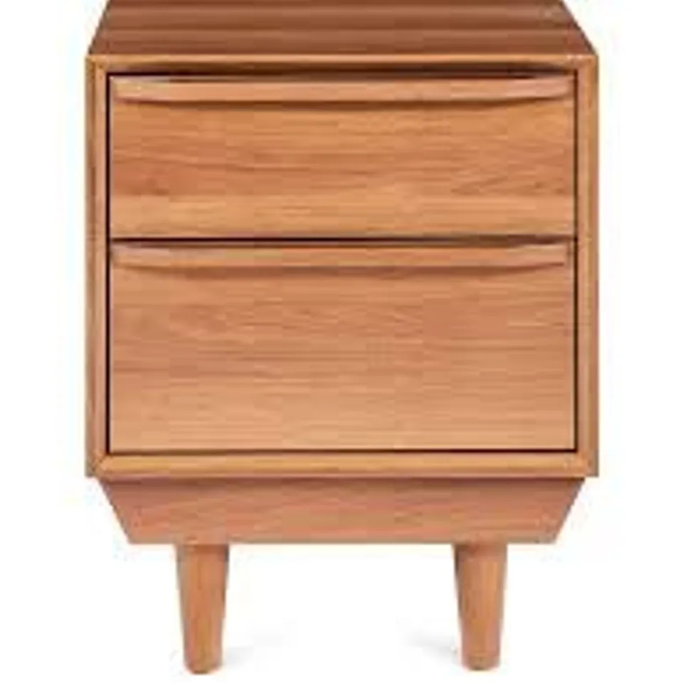 MARCEL 2 DRAWER BEDSIDE CHEST - WALNUT