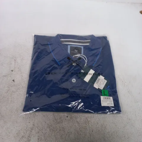 STRIPE OTTOMAN RIB COLLAR POLO SHIRT – NAVY, UK L