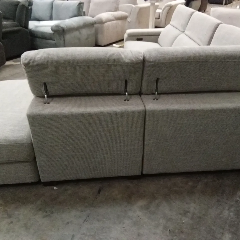 DETROIT FABRIC RIGHT HAND POWER RECLINER CORNER GROUP SOFA WITH CHARGING PORTS AND STORAGE RRP £1999