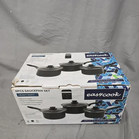 BOXED EASYCOOK 6 PIECE SAUCEPAN SET 
