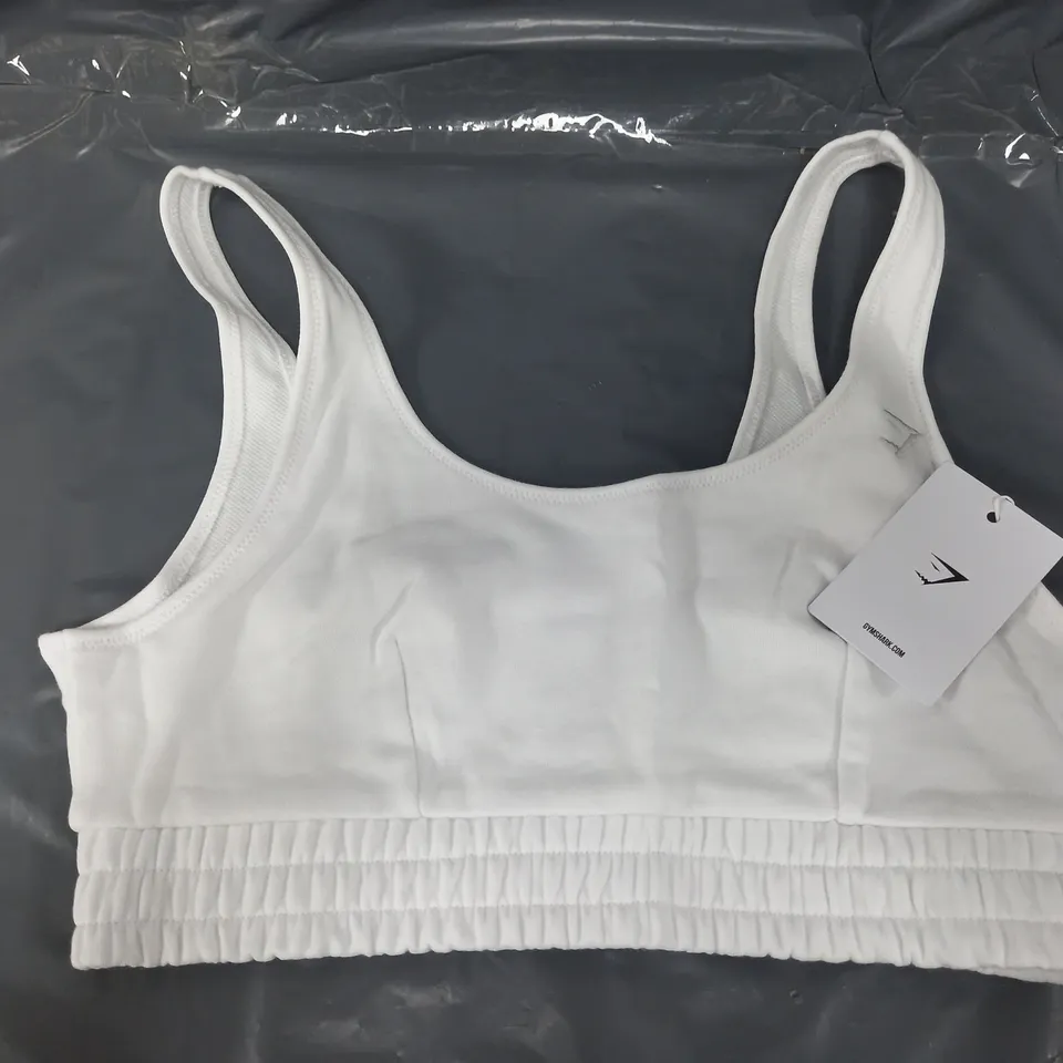 GYMSHARK SWEATSHIRT BRALETTE IN WHITE - MEDIUM