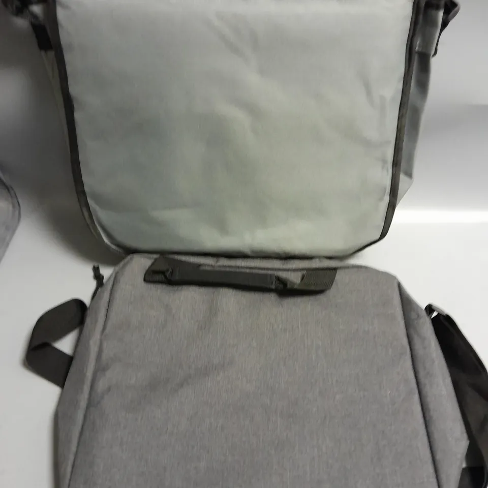 LOT OF 2 GREY MESSENGER BAGS