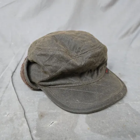 BARBOUR STANHOPE HUNTING CAP IN OLIVE SIZE MEDIUM