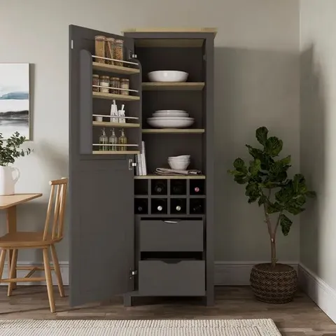 BOXED OLNEY COMPACT KITCHEN LARDER UNIT - CHARCOAL (2 BOXES)