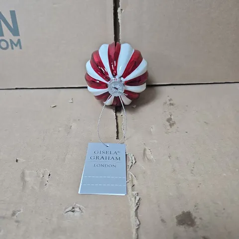 SET OF 24 GISELA GRAHAM RED AND WHITE CHRISTMAS HANGING ORNAMENTS 