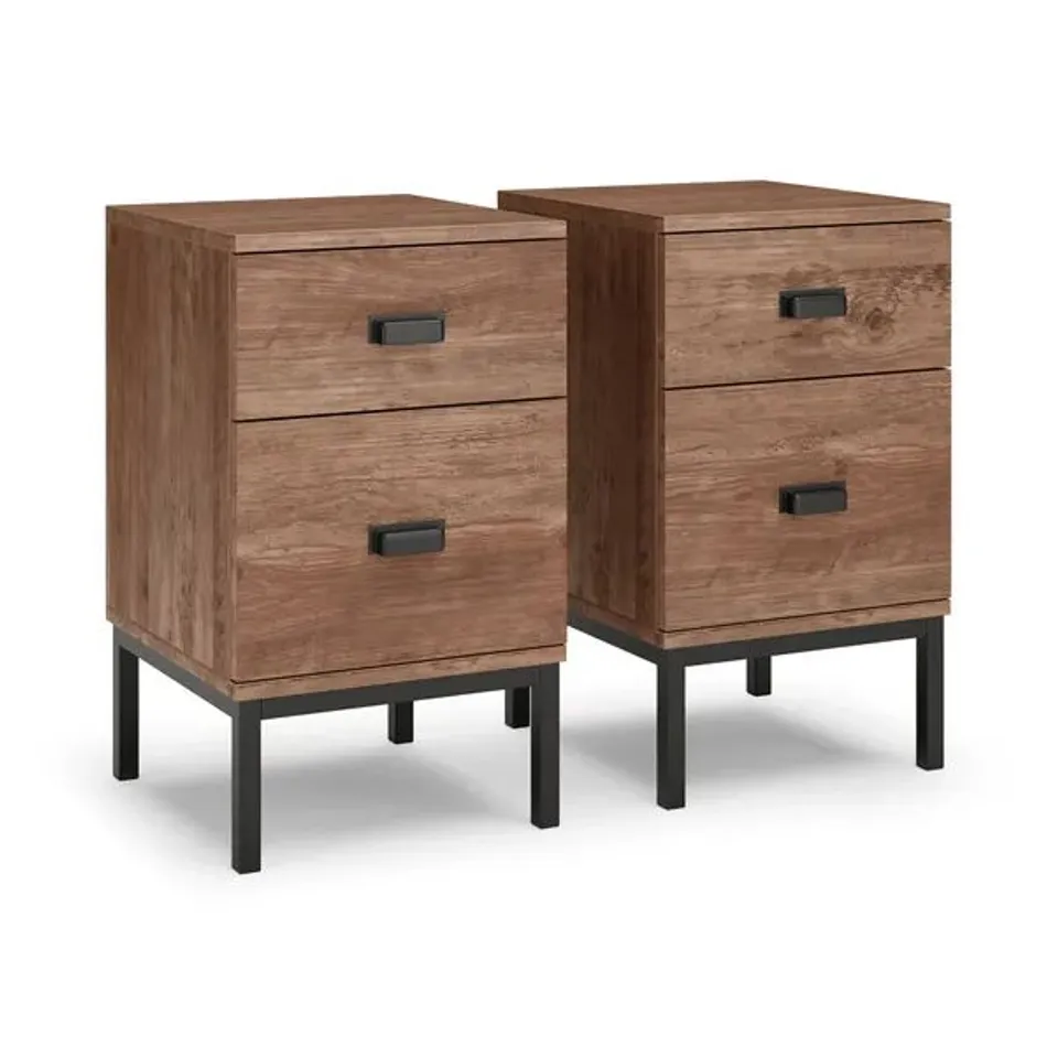 BOXED FULTON SET OF 2 SLIM BEDSIDES PINE EFFECT (1 BOX)