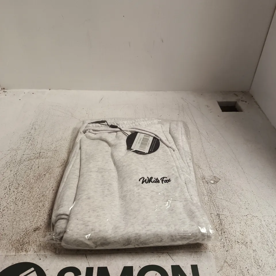 WHITE FOX GREY MARLE MATCH YOUR WORDS WIDE LEG SWEATPANTS