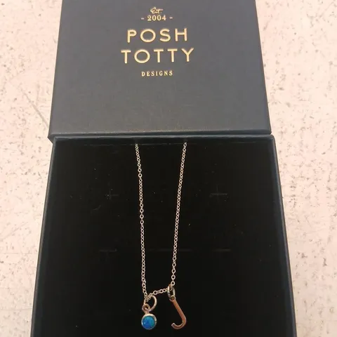POSH TOTTY DESIGNS BIRTHSTONE & INITIAL CHARM NECKLACE STERLING SILVER
