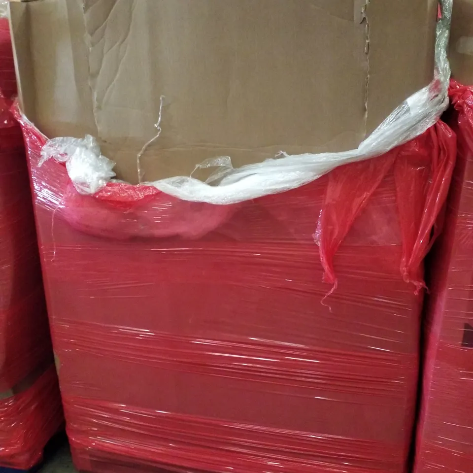 PALLET CONTAINING ASSORTED PRODUCTS INCLUDING CEILING FAN WITH LIGHTS, 5-TIER SHOE RACK, RATTAN BABY WALKER, BOOSTER SEAT/BACKPACK & KIDS BACKPACKS 